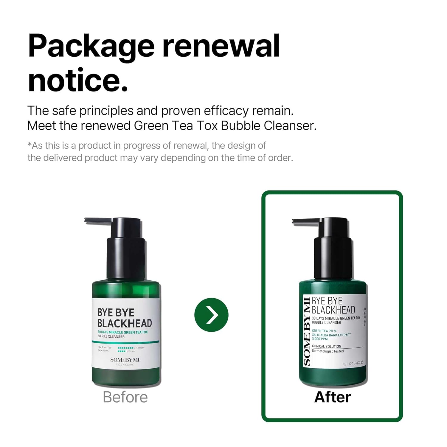 SOMEBYMI Bye Bye Blackhead 30 Days Miracle Green Tea Tox Bubble Cleanser 120g