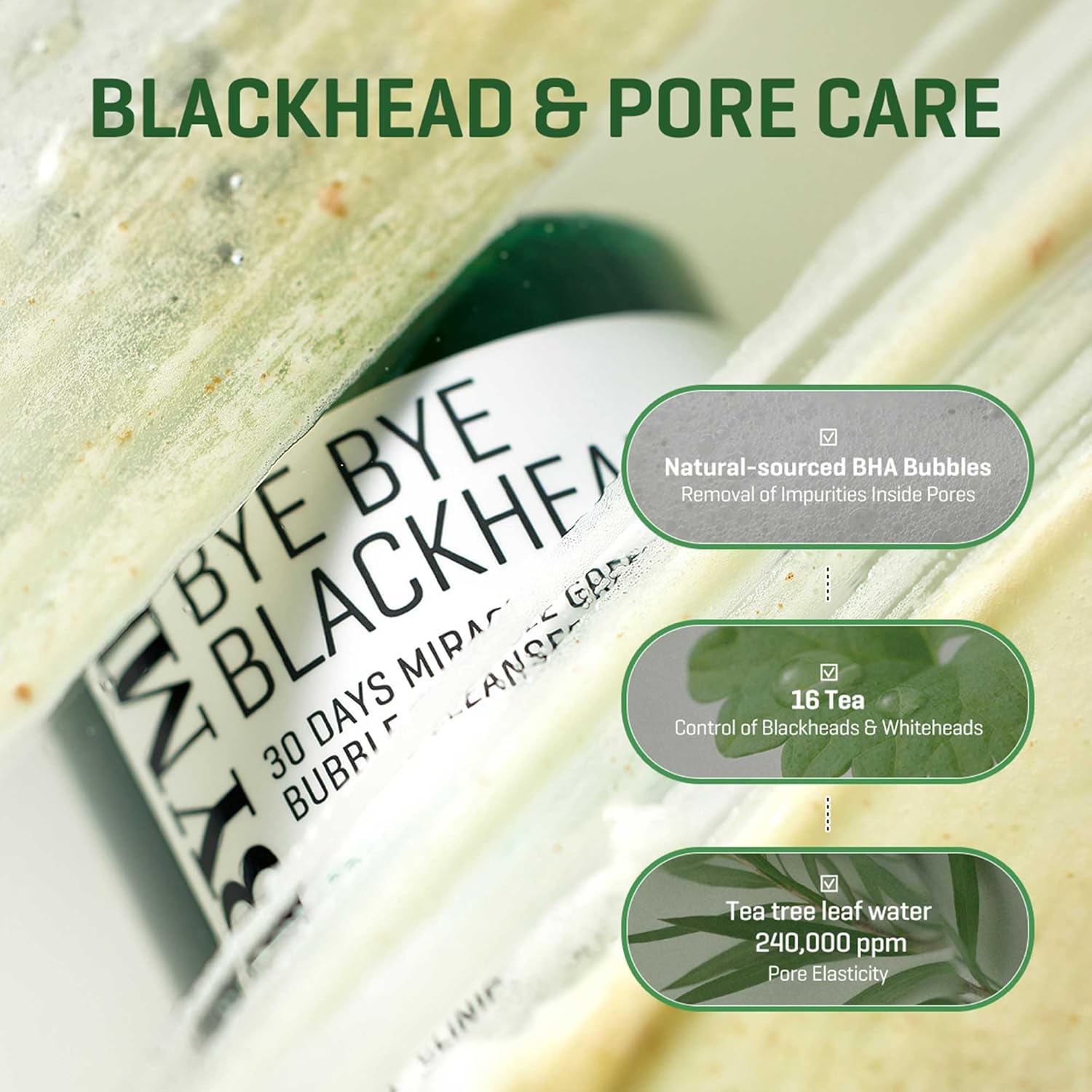 SOMEBYMI Bye Bye Blackhead 30 Days Miracle Green Tea Tox Bubble Cleanser 120g