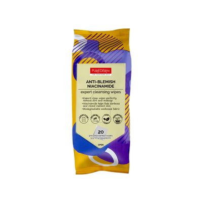 PUREDERM ANTI BLEMISH NIACINAMIDE EXPERT CLEANSING WIPES