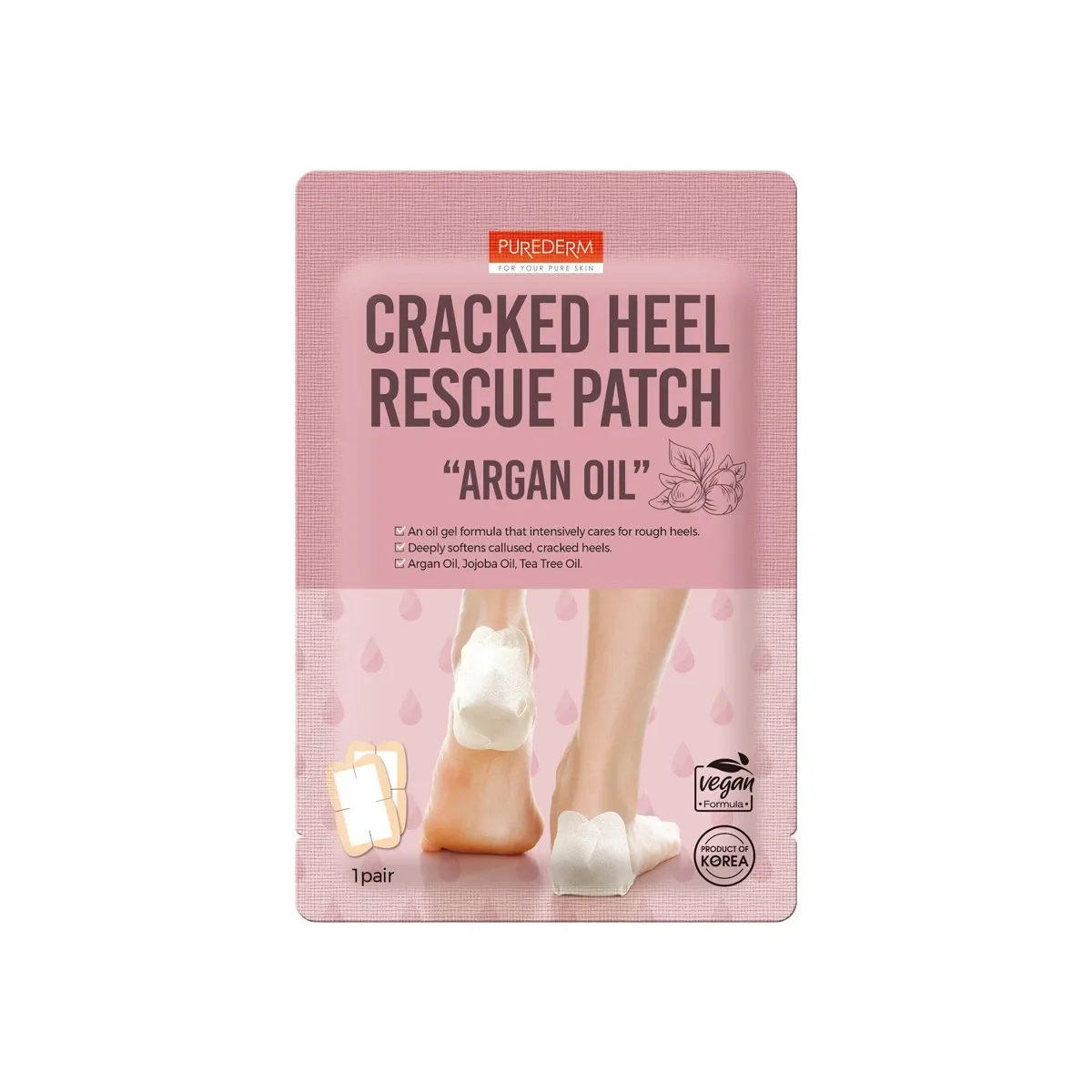 PUREDERM CRACKED HEEL RESCUE PATCH ARGAN OIL