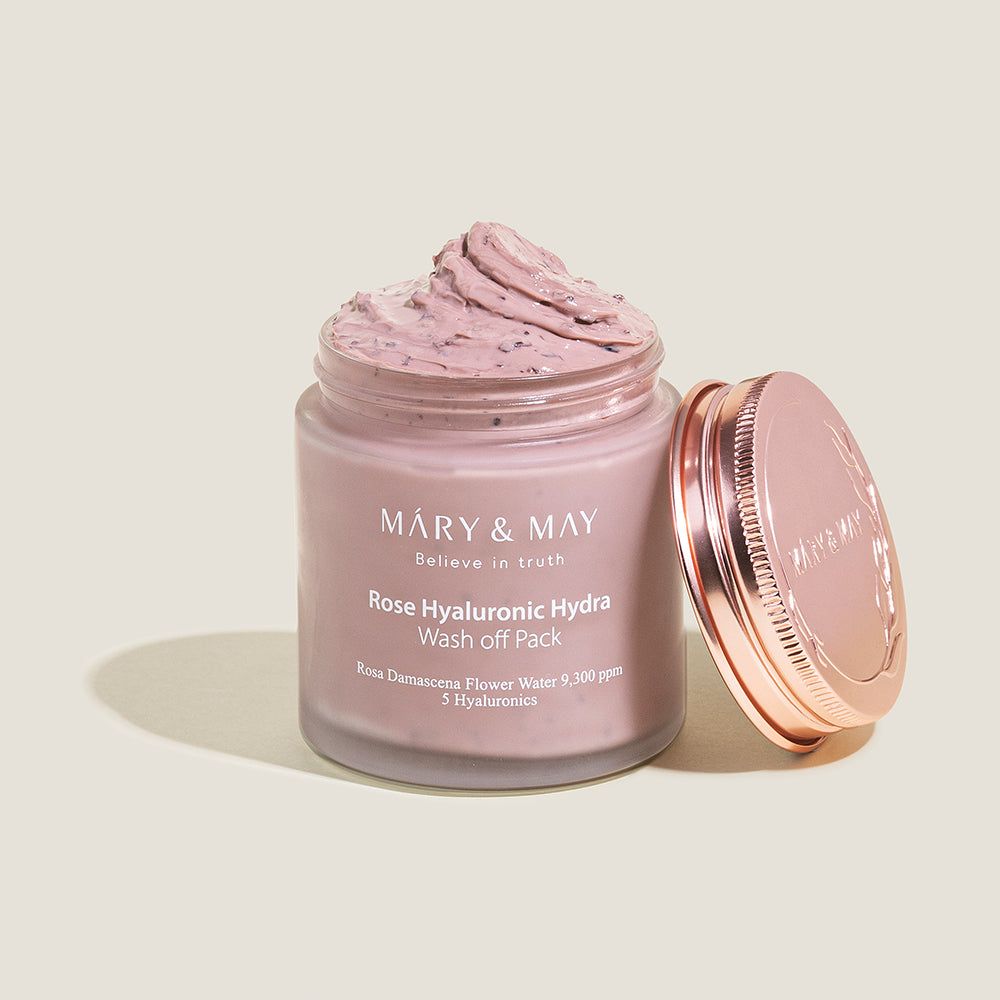 Mary &amp; May Vegan Rose Hyaluronic Hydra Wash off Pack 125g