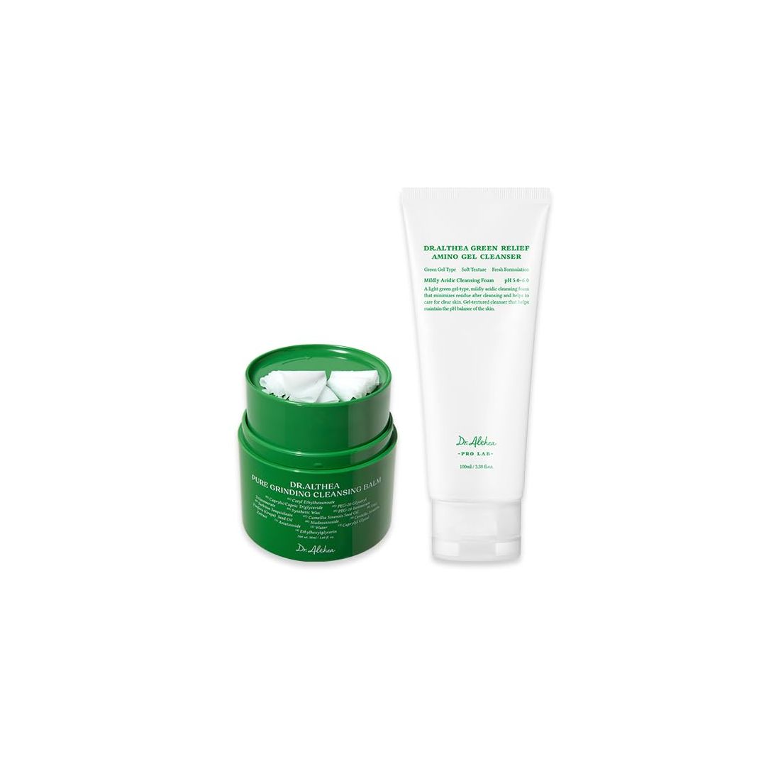 Dr.Althea Double Cleansing Set | Pure Grinding Cleansing Balm &amp; Green Relief Amino Gel Cleanser