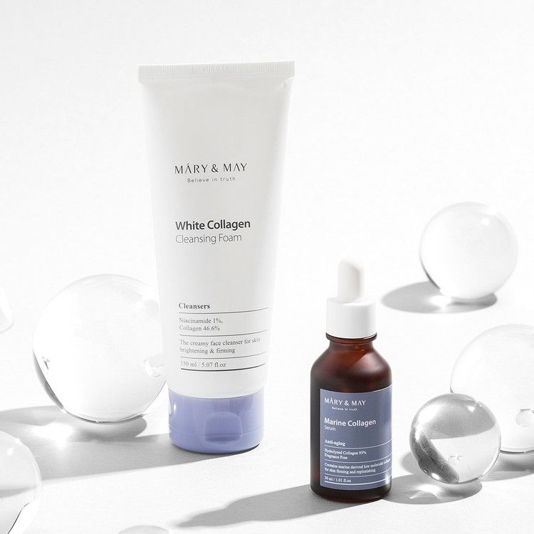 MARY&amp;MAY WHITE COLLAGEN CLEANSING FOAM 150ML