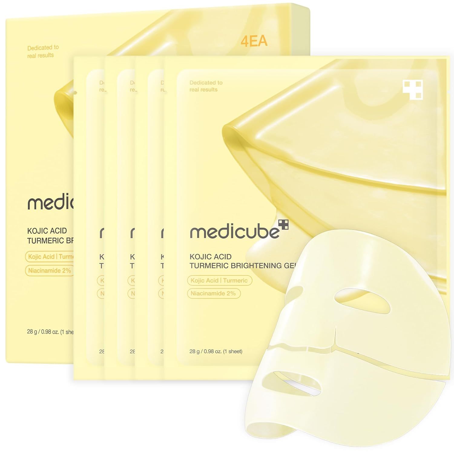 MEDICUBE KOJIC ACID TURMERIC BRIGHTENING GEL MASK (4EA)