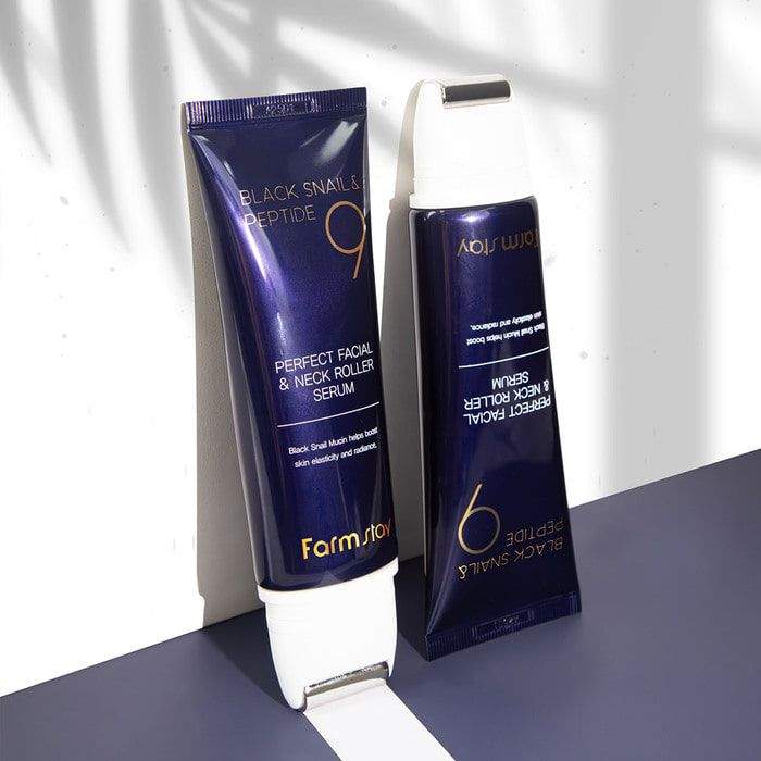 Farmstay Black Snail &amp; Peptide 9 Perfect Facial &amp; Neck Roller Serum 100ml