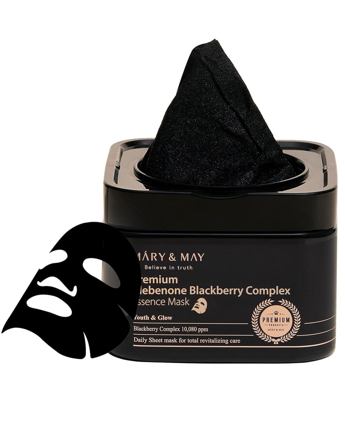 Mary &amp; May Premium Idebenone Blackberry Complex Essence Mask 20EA/250g