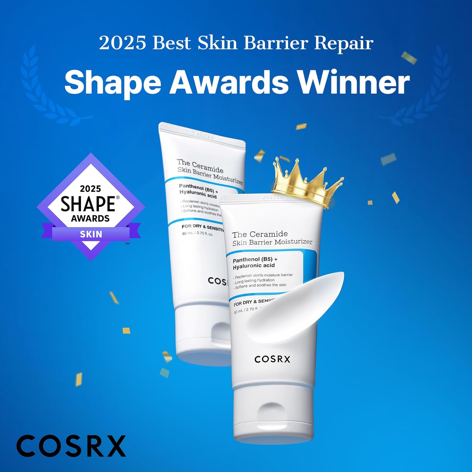 COSRX Ceramide Skin Barrier Moisturizer for Face with 7 Ceramides, Hyaluronic Acid & Panthenol 80ml