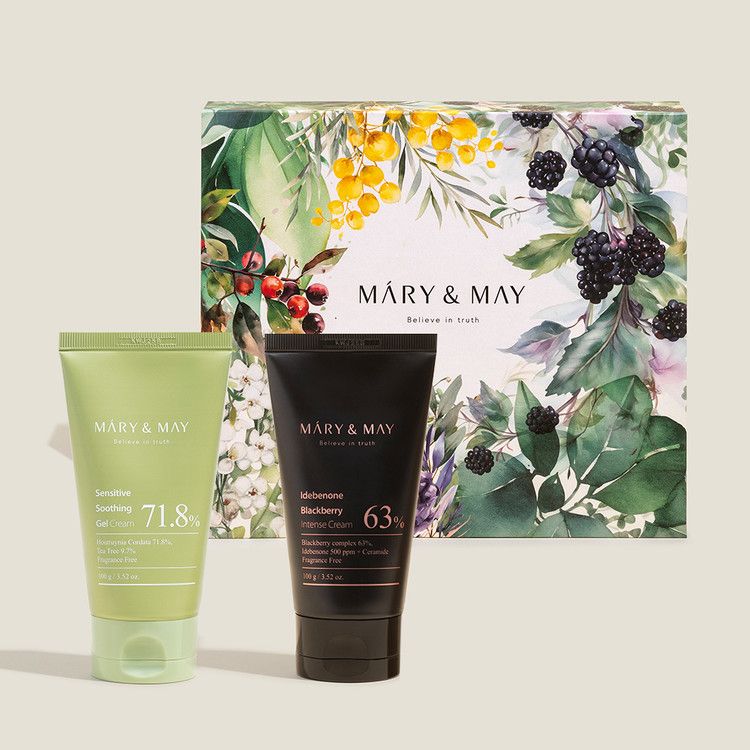 MARY&amp;MAY Soothing Gel Cream + Idebenone Blackberry Cream Duo Set