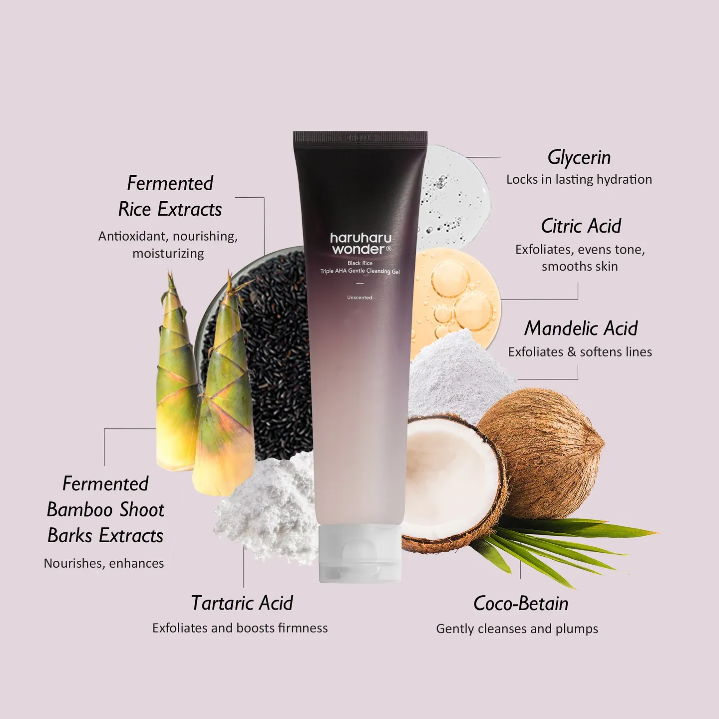HARUHARU WONDER Black Rice Triple AHA Gentle Cleansing Gel 100ml