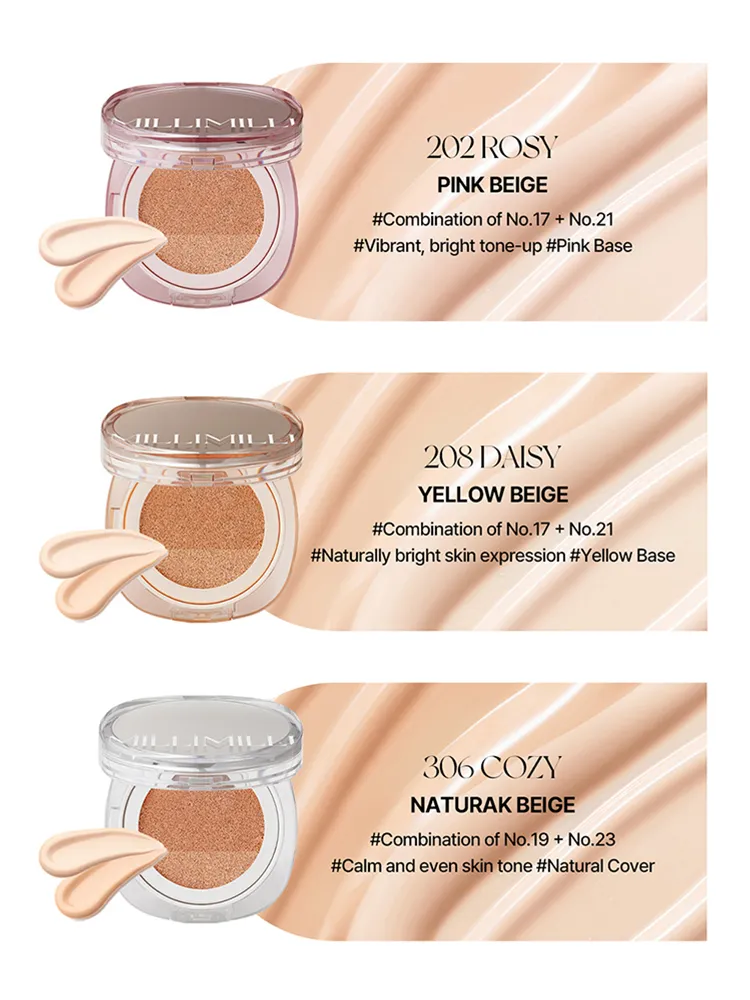 MILLIMILLI Two-Tone Cushion [SPF50+/PA+++] – 202 Rosy