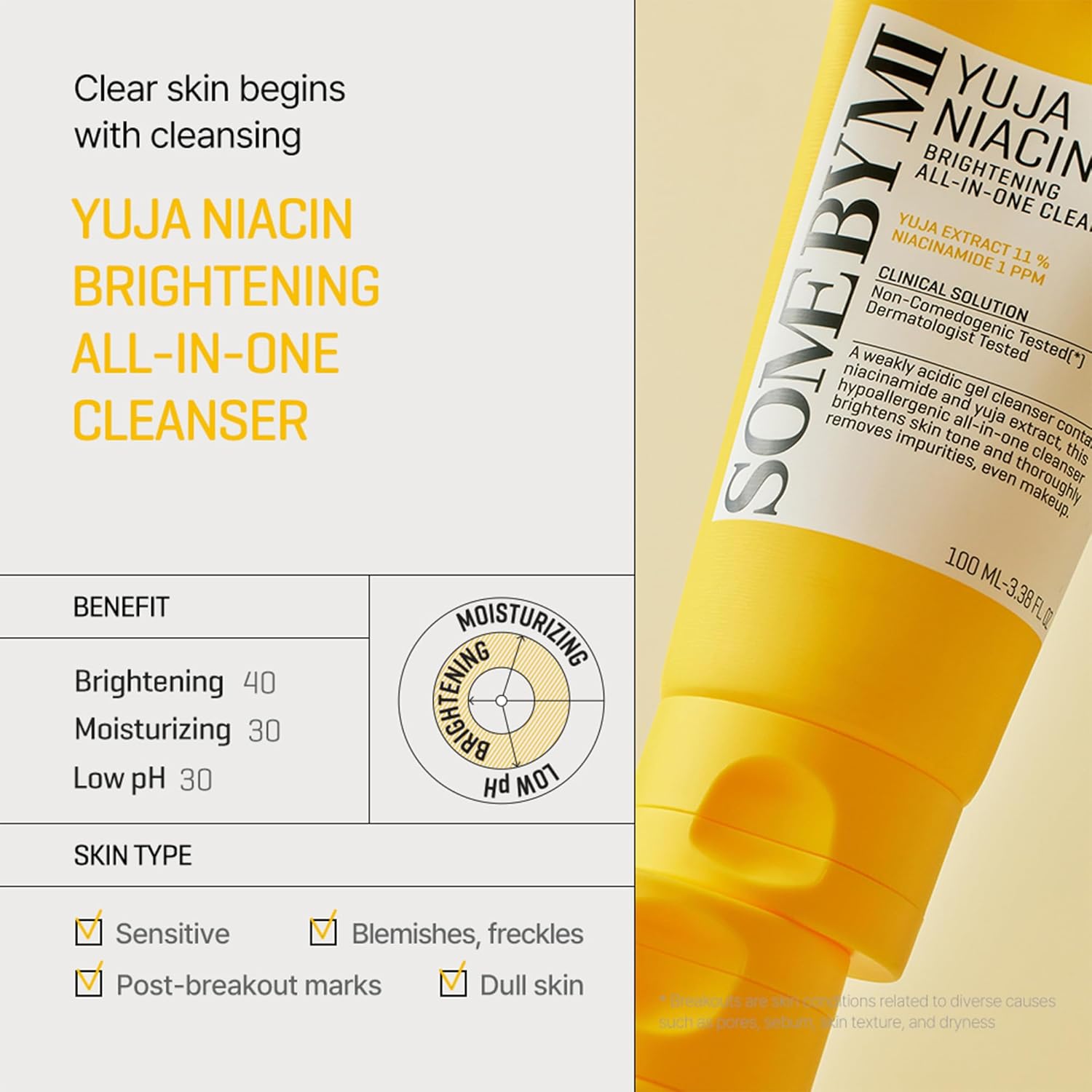 SOMEBYMI Yuja Niacin Brightening All-In-One Cleanser 100ml