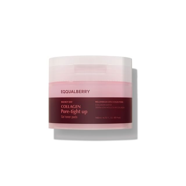 EQQUALBERRY Collagen Pore-Tight Up Gel Toner Pads 140ml/60 Pads