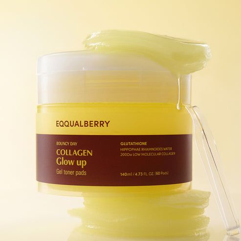 EQQUALBERRY Collagen Glow Up Gel Toner Pads 140ml/60 Pads