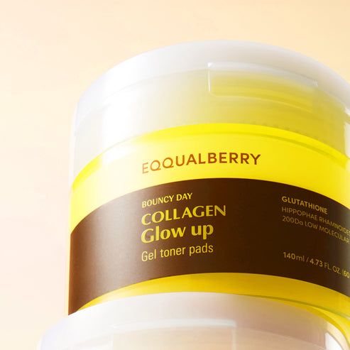 EQQUALBERRY Collagen Glow Up Gel Toner Pads 140ml/60 Pads