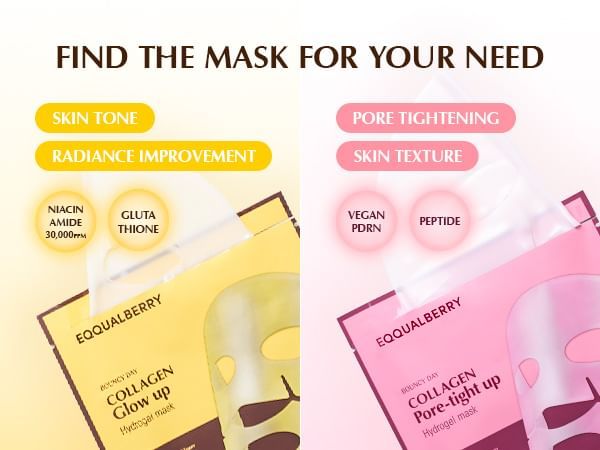 EQQUALBERRY Collagen Glow up Hydrogel Mask Set