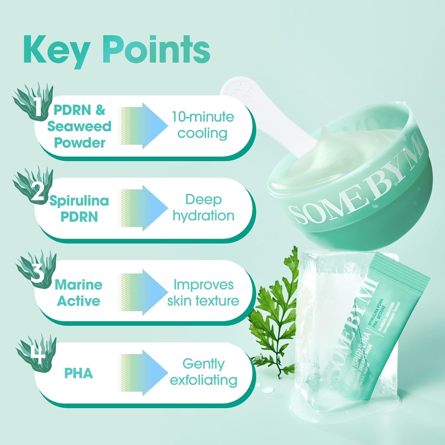 SOMEBYMI PDRN Spirulina Soothing Sherbet Mask 10 Sticks