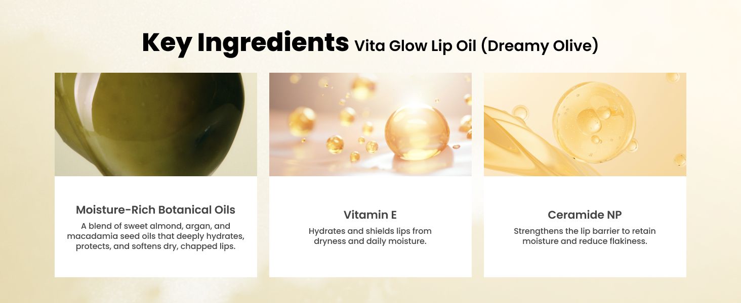 AXIS-Y Lip &amp; Eye Set - Vita Glow Lip Oil Dreamy Olive &amp; Vegan Collagen Eye Serum