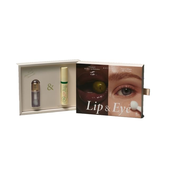 AXIS-Y Lip &amp; Eye Set - Vita Glow Lip Oil Dreamy Olive &amp; Vegan Collagen Eye Serum
