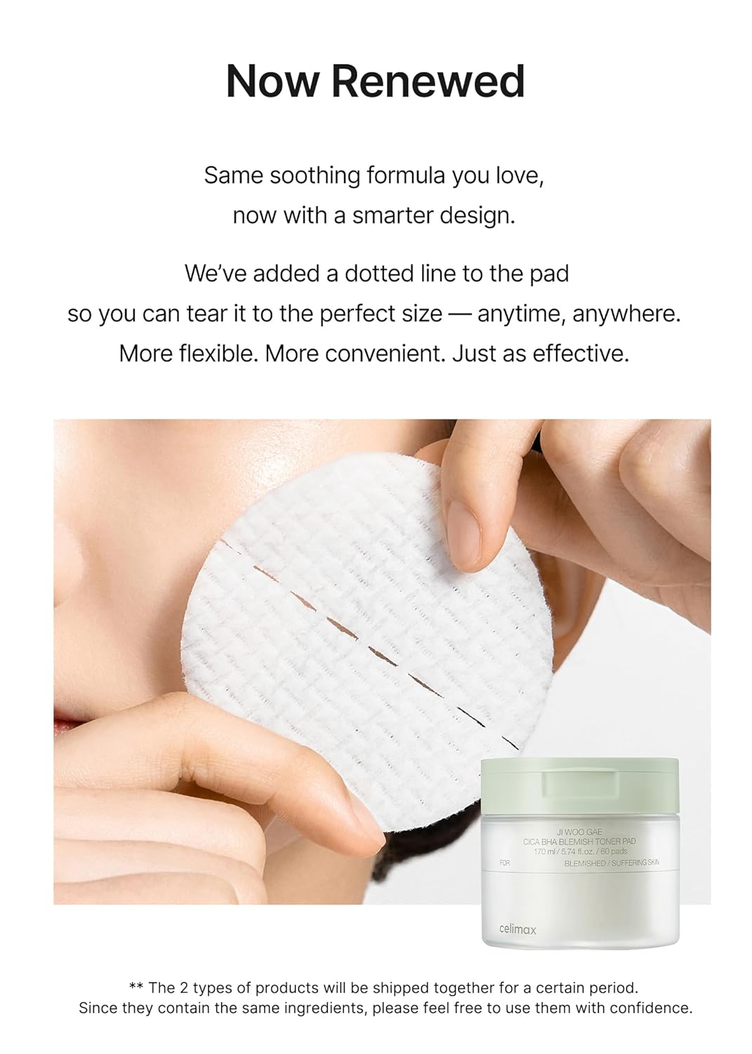 CELIMAX Ji Woo Gae Cica BHA Blemish Toner Pad 60 Pads