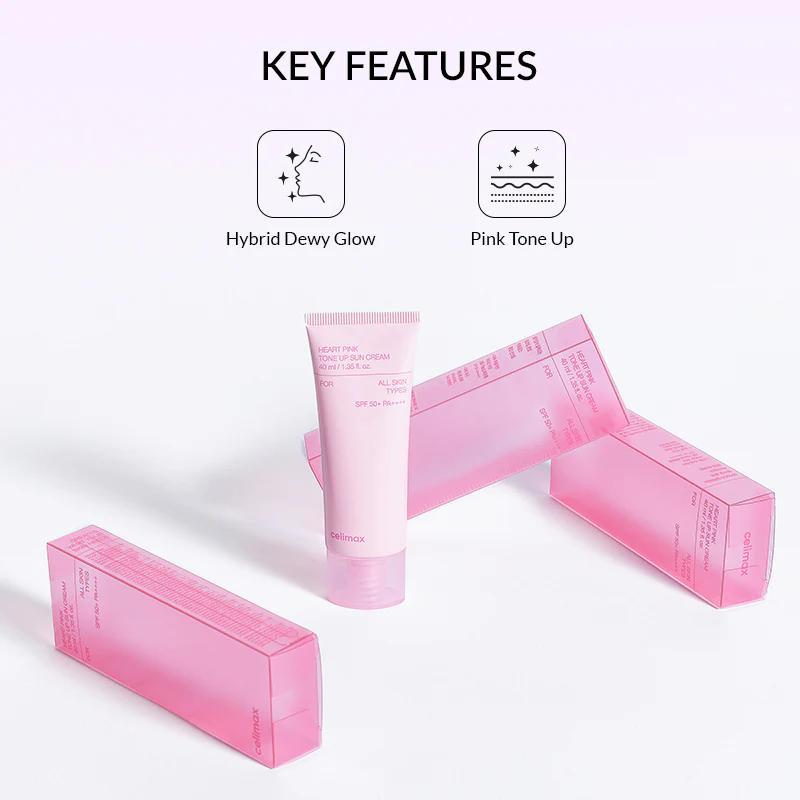 CELIMAX Heart Pink Tone Up Sun Cream SPF 50+ PA++++ 40ml