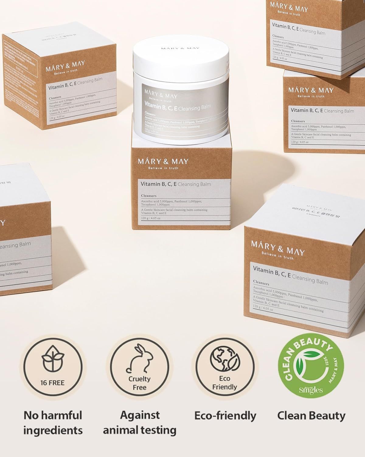 MARY&amp;MAY Vitamin B, C, E Cleansing Balm 120g