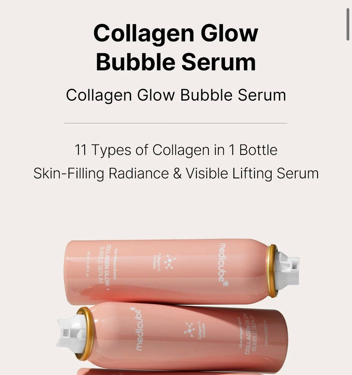 MEDICUBE Collagen Glow Bubble Serum 100ml