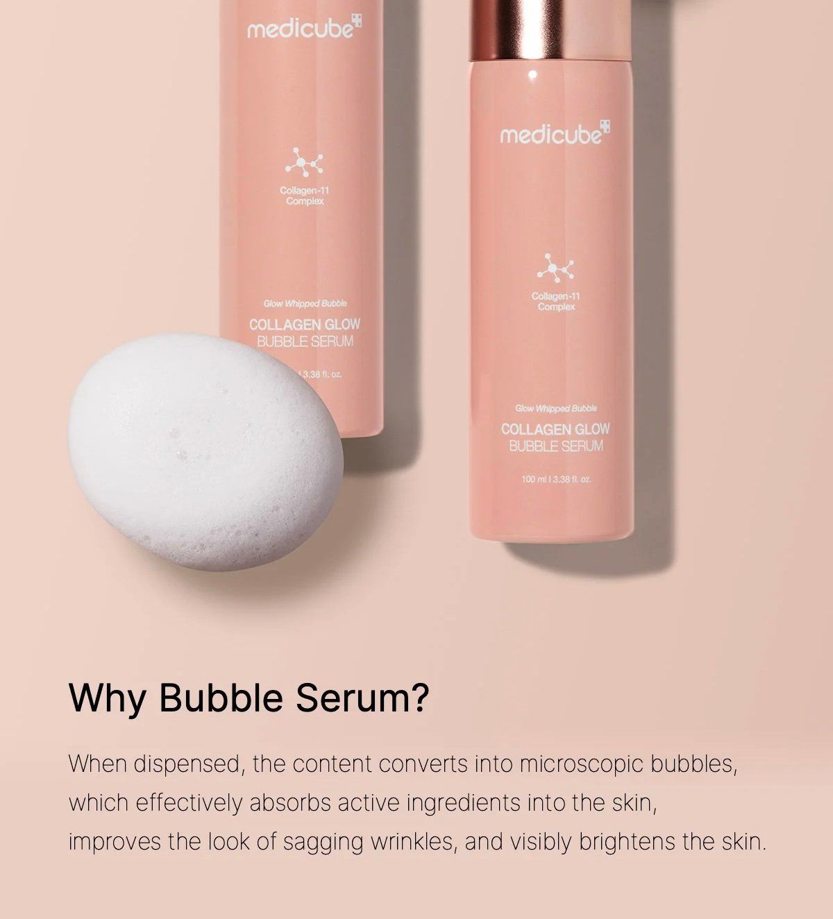 MEDICUBE Collagen Glow Bubble Serum 100ml