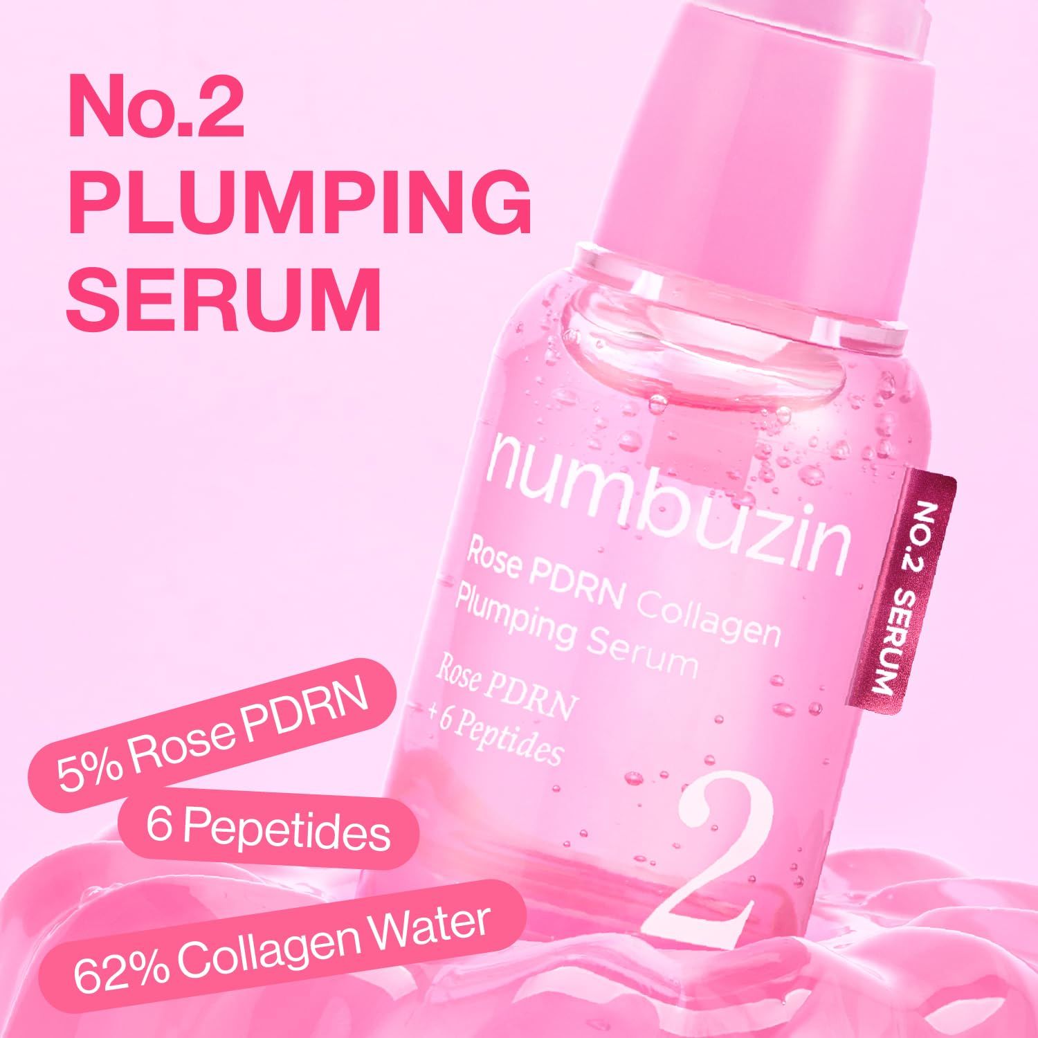 Numbuzin No.2 Rose PDRN Collagen Plumping Serum 30ml