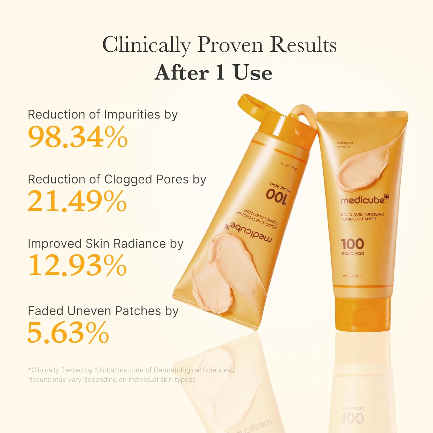 MEDICUBE Kojic Acid Turmeric Toning Cleanser 120g