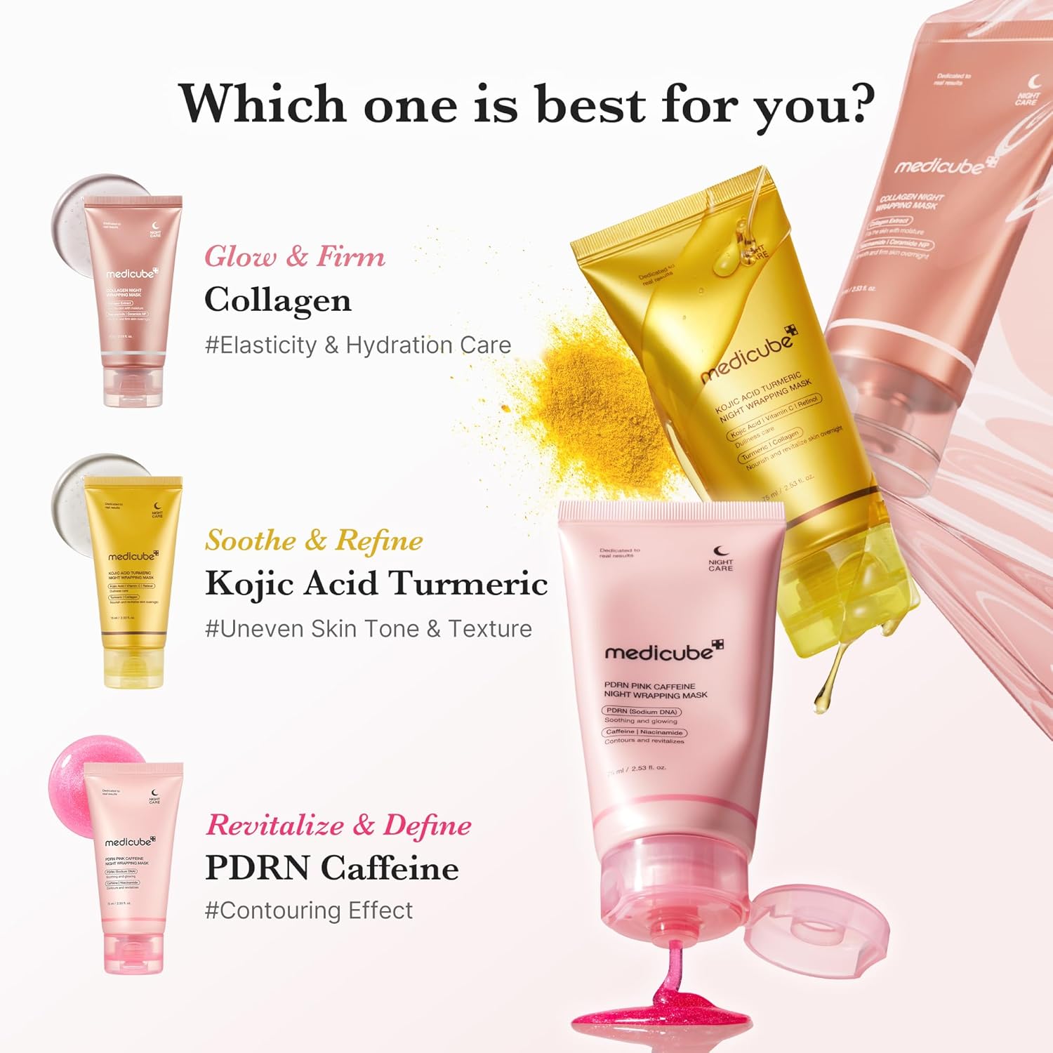 MEDICUBE PDRN Pink Caffeine Night Wrapping Mask 75ml
