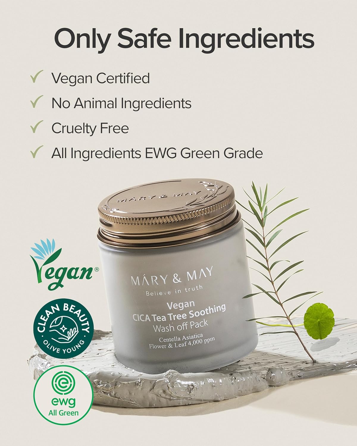 MARY&MAY CICA TeaTree Soothing Wash off Pack 125g