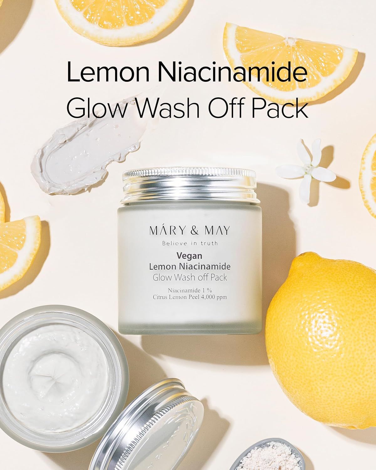 MARY&amp;MAY Lemon Niacinamide Glow Wash Off Pack 125g