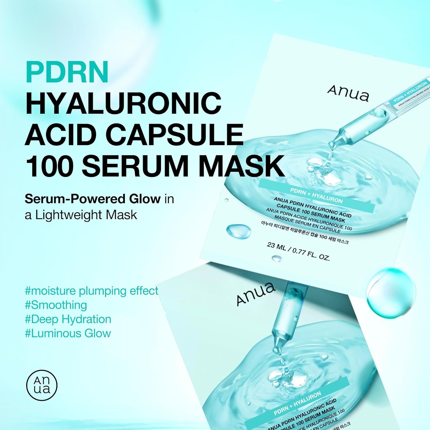 ANUA PDRN Hyaluronic Acid Capsule 100 Serum Mask 23ml