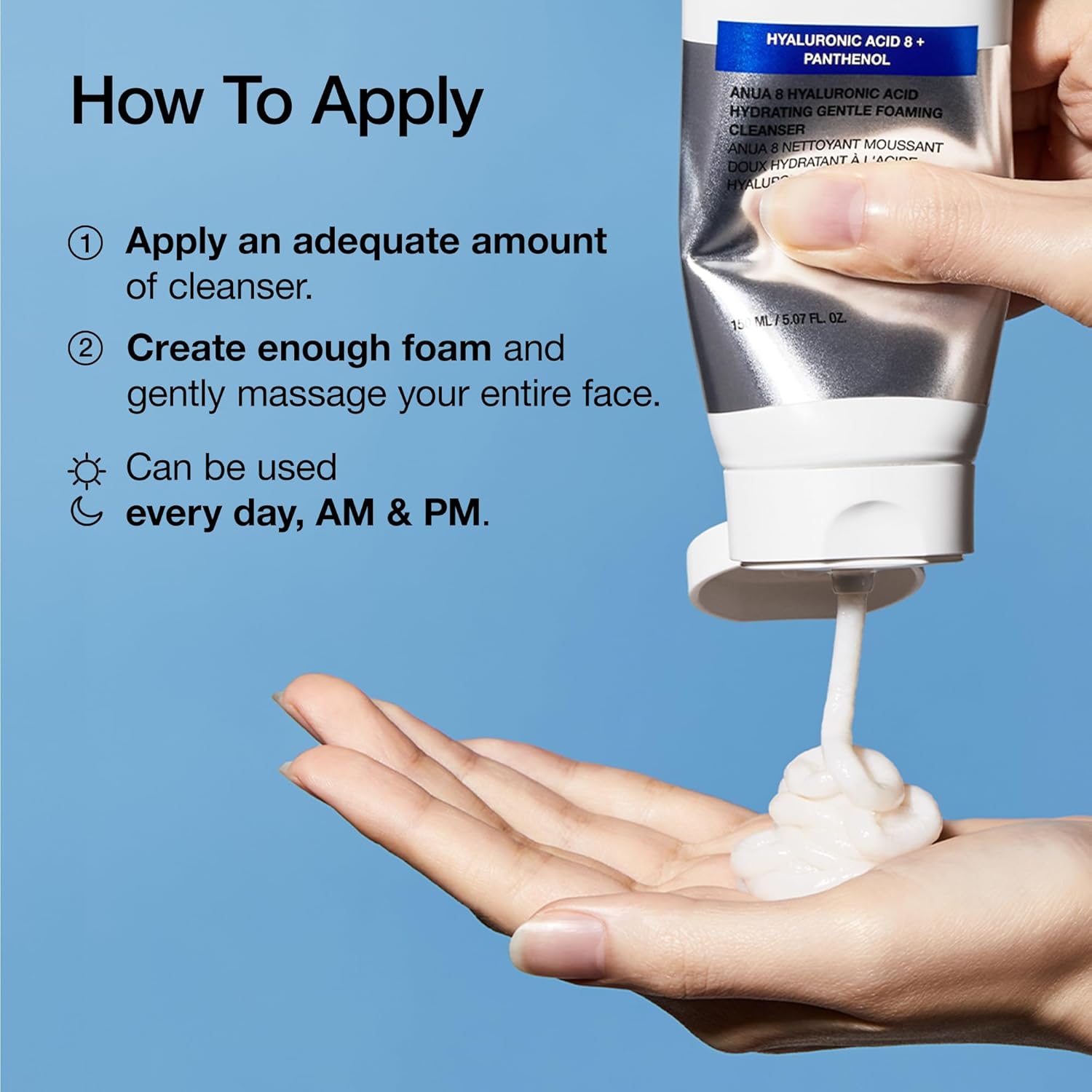 ANUA 8 Hyaluronic Acid Hydrating Gentle Foaming Cleanser 150ml