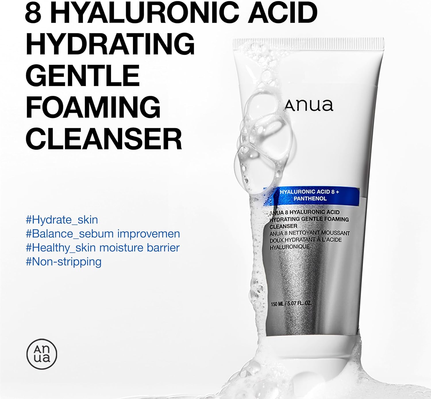 ANUA 8 Hyaluronic Acid Hydrating Gentle Foaming Cleanser 150ml