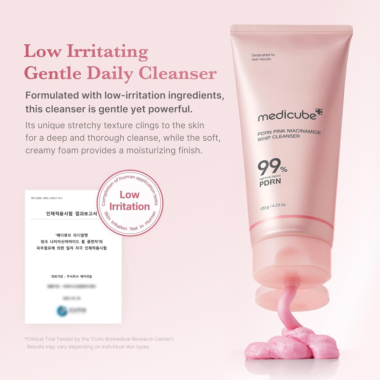 MEDICUBE PDRN Pink Niacinamide Whip Cleanser 120g