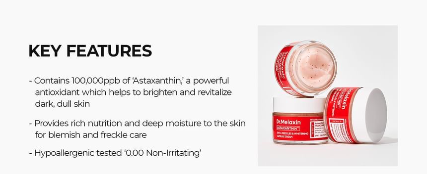 DR.MELAXIN ASTAXANTHIN ANTI-DARK SPOT &amp; BRIGHTENING CAPSULE CREAM 50g