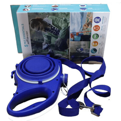 5 Pet Essentials All-in-One Leash, Water Dispenser and Poop Bag