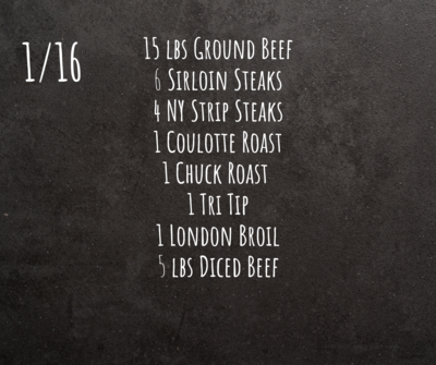 1/16 of a Beef Side Package 1/16 of a Beef Side Package