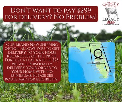 Delivery For All Orders Under $299. A Flat Rate of Only $25