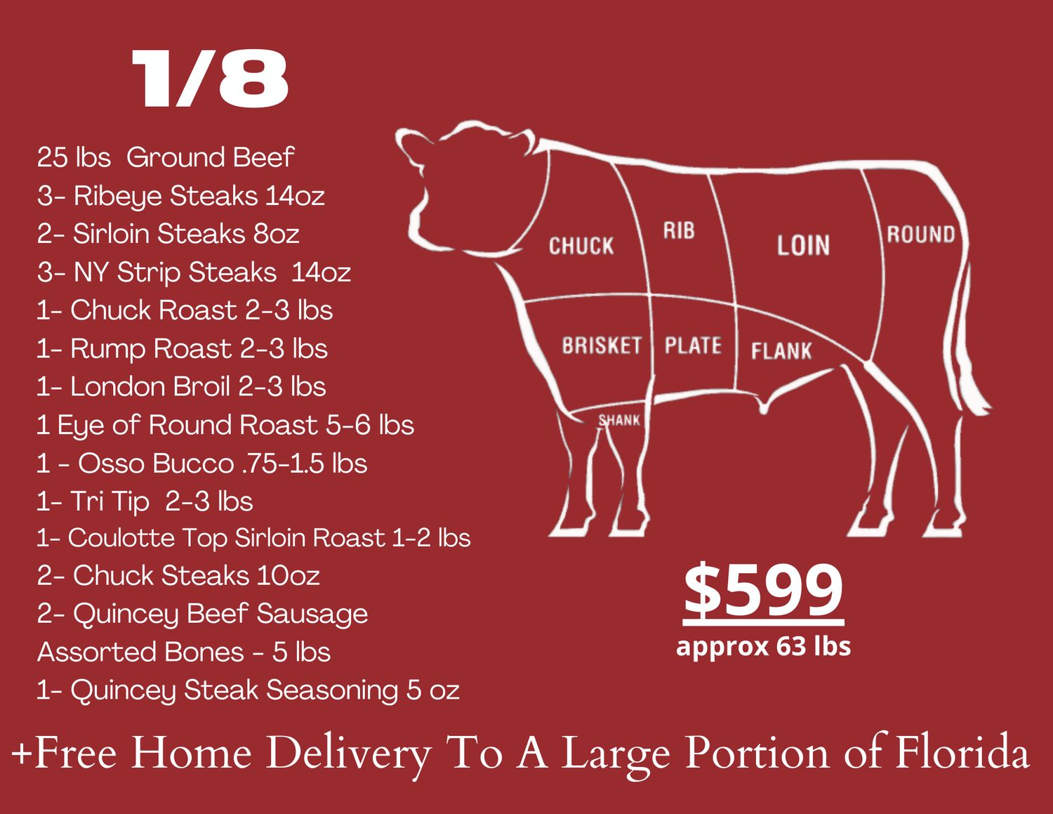1/8 Beef Side Package Quincey Legacy