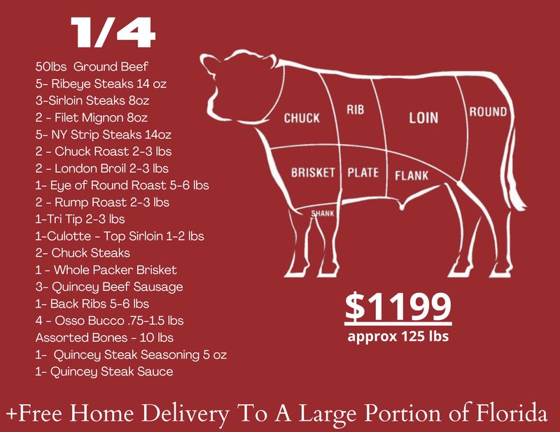 1/4 Beef Side Package Quincey Legacy 1/4 Beef Side Package Quincey Legacy