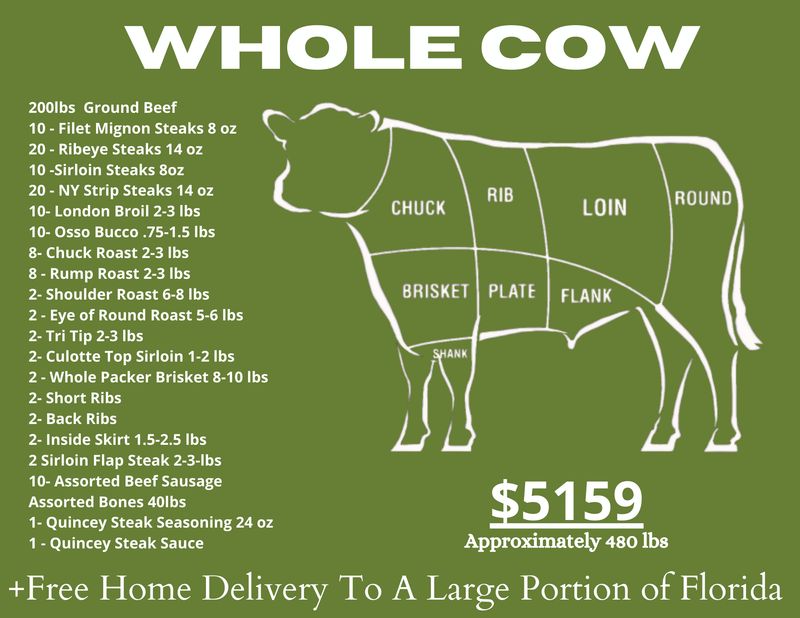 Whole Beef Side Package Florida Cattle Ranchers All Natural Whole Beef Side Package Florida Cattle Ranchers All Natural
