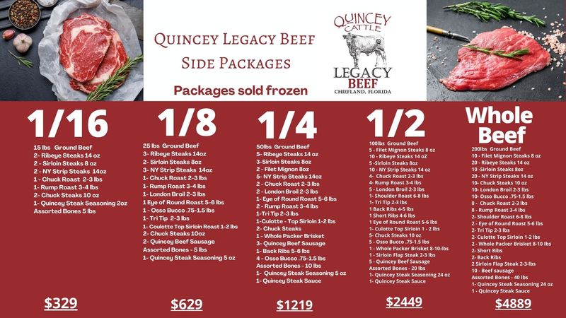 1/16 Beef Side Package Quincey legacy 1/16 Beef Side Package Quincey legacy