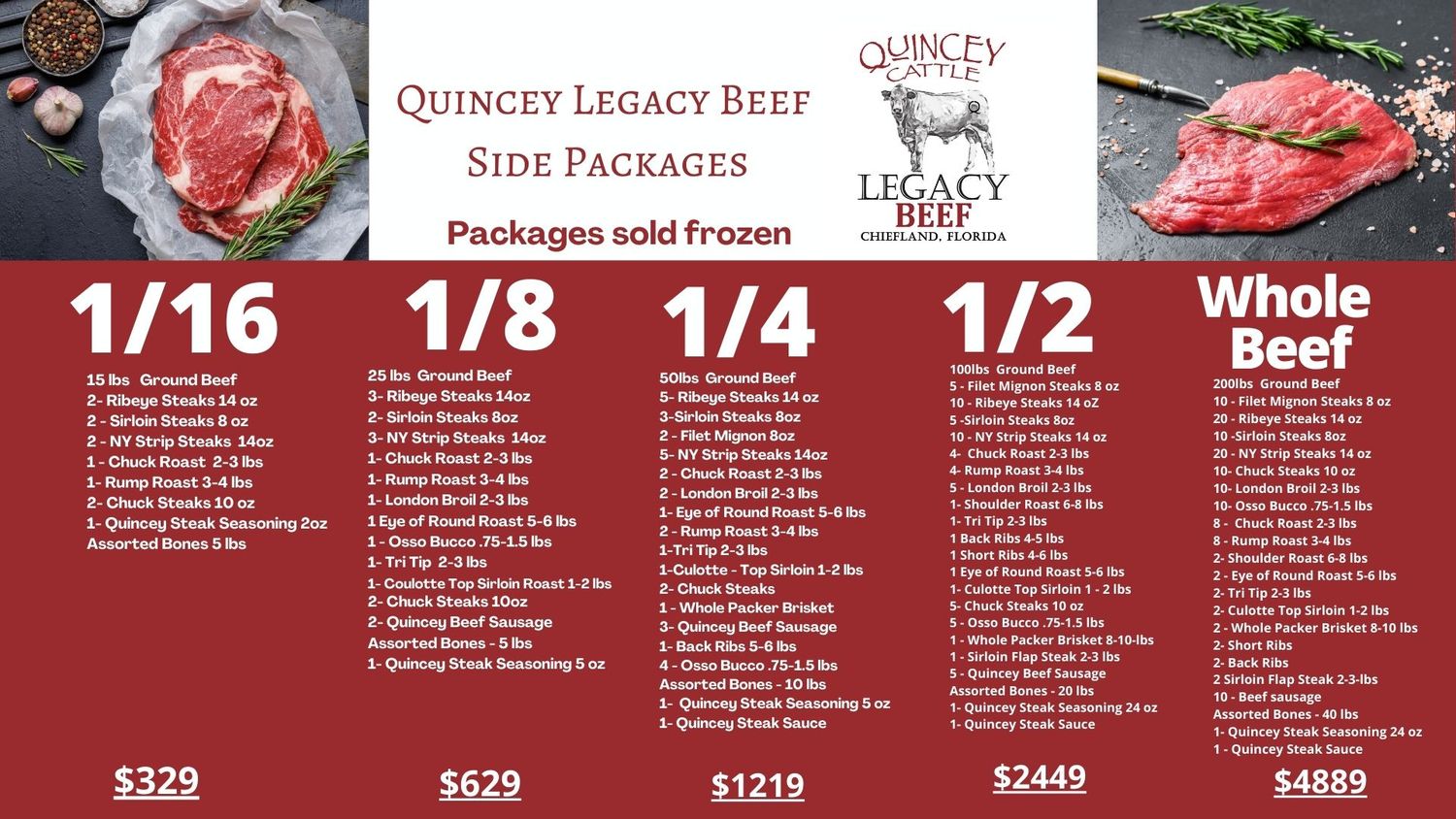 1/2 Beef Side Package Quincey Legacy