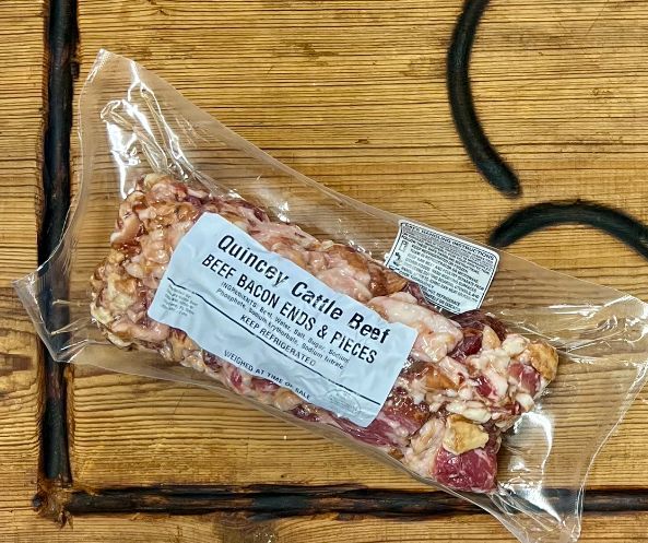 Quincey Beef Bacon Ends & Pieces 1 - 1.5 Pound Package Quincey Beef Bacon Ends & Pieces 1 - 1.5 Pound Package