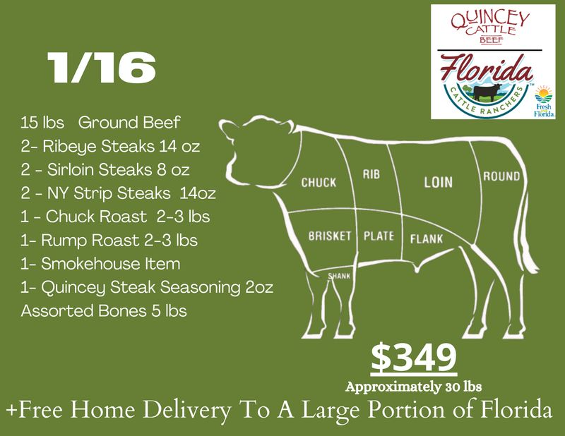 1/16 Side Package- Florida Cattle Ranchers All-Natural 1/16 Side Package- Florida Cattle Ranchers All-Natural