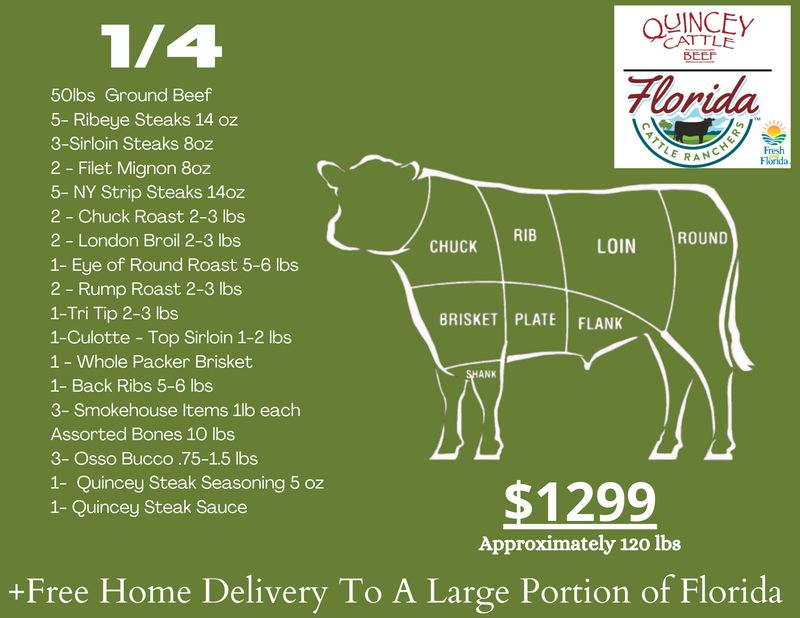 1/4 Side Package Florida Cattle Ranchers All Natural 1/4 Side Package Florida Cattle Ranchers All Natural