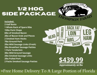All-Natural 1/2 Hog Side Package All-Natural 1/2 Hog Side Package