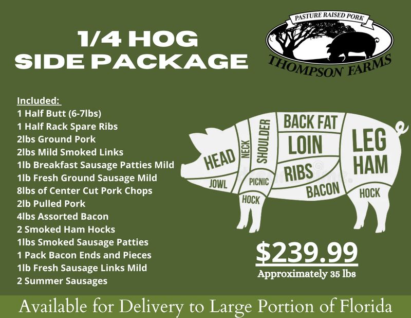 All-Natural 1/4 Hog Side Package